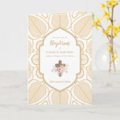 Elegante Doop Uitnodiging en Programma (Gele Bloem)