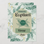 Elegante doop uitnodigingskaart kaart (Voorkant / Achterkant)