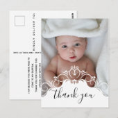 Elegante doopfoto Dank u Briefkaart (Voorkant / Achterkant)