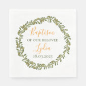 Elegante doopservetten - Olive Wreath Design Servet (Voorkant)