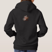 Elegante doorschijnende bloem op zwart hoodie (Achterkant)