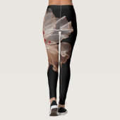 Elegante doorschijnende bloem op zwart leggings (Achterkant)