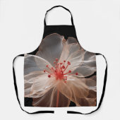 Elegante doorschijnende bloem op zwart schort (Voorkant)