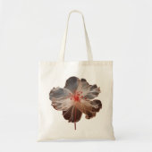 Elegante doorschijnende bloem op zwart tote bag (Voorkant)