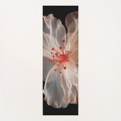 Elegante doorschijnende bloem op zwart yogamat (Voorkant)