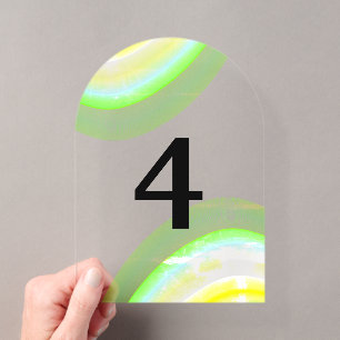 Elegante doorzichtige tafel nummers acryl uitnodigingen