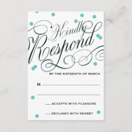 Elegante Dot Blue-respons RSVP Kaartje