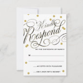 Elegante Dot Gold-respons RSVP Kaartje (Voorkant)