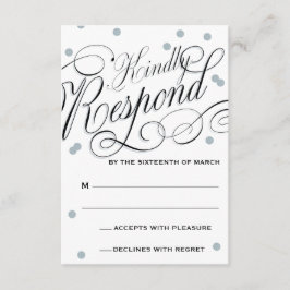 Elegante Dot Silver-respons RSVP Kaartje