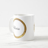 Elegante douane gouden glitter frame naam mok (Voorkant links)