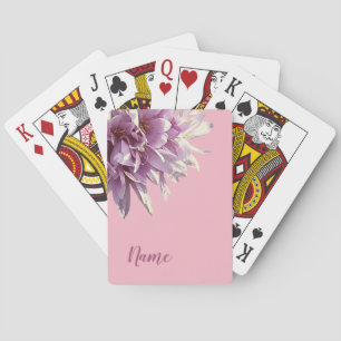 Elegante douanenaam floral pokerkaarten