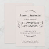 Elegante Dove Bruids Douche Uitnodiging (Voorkant / Achterkant)