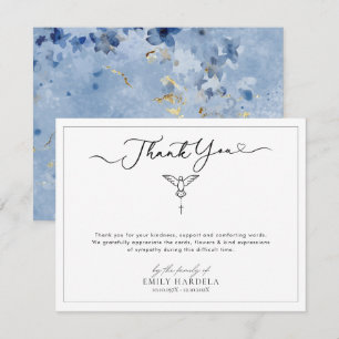 Elegante Dove Cross begrafenis bedankkaart
