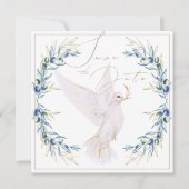 Elegante Dove & Olive Leaves Wedding Save the Date (Voorkant)