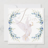 Elegante Dove & Olive Leaves Wedding Save the Date (Voorkant)