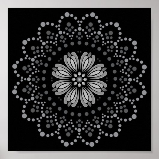 Elegante downloadbare Floral Mandala Sjabloon Poster (Voorkant)
