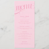 Elegante Draai Roze Huwelijksmenu Menu (Voorkant)