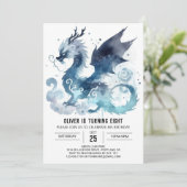 Elegante Dragon Birthday Printable Kaart (Staand voorkant)