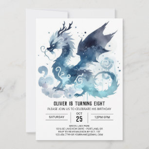 Elegante Dragon Birthday Printable Kaart