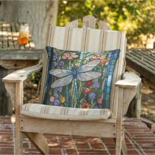 Elegante Dragonfly kunst schilderij botanische boh Buitenkussen