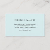 Elegante Dragonfly Logo Lichtblauwe Waterverf Visitekaartje (Achterkant)