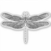 Elegante Dragonfly tekening Sticker (Voorkant)