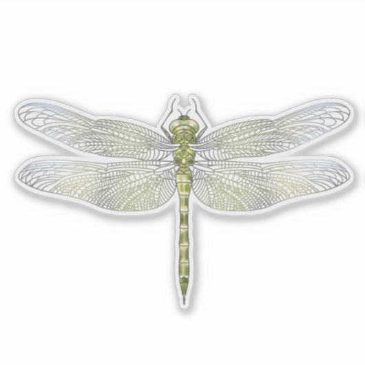 Elegante Dragonfly tekening Sticker (Voorkant)