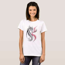 Elegante Drakenlijn Kunst T-shirt