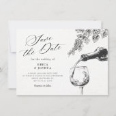 Elegante drank wijn bruidsmeisjesfeest save the date (Voorkant)