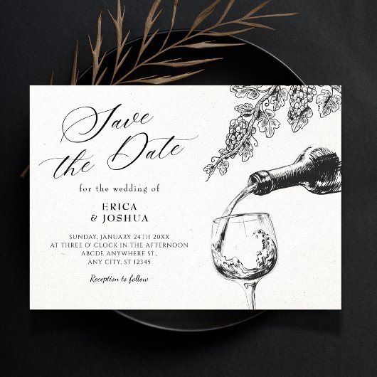 Elegante drank wijn bruidsmeisjesfeest save the date