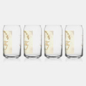 Elegante drankset met monogram van de Maagd Maria Blikvorm Glas (Links)