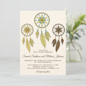 Elegante Dream Catchers Tribal Wedding Invitation Kaart (Staand voorkant)