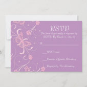 Elegante Dream Lavendel Vlinder RSVP kaart (Voorkant)