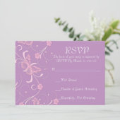 Elegante Dream Lavendel Vlinder RSVP kaart (Staand voorkant)