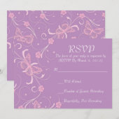 Elegante Dream Lavendel Vlinder RSVP kaart (Voorkant / Achterkant)