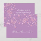 Elegante Dream Lavendel Vlinder Save Date kaart (Voorkant / Achterkant)