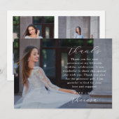 Elegante drie foto quinceanera dank u kaart (Voorkant / Achterkant)