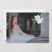 Elegante drie foto Quinceanera Floral dank u Kaart (Voorkant)