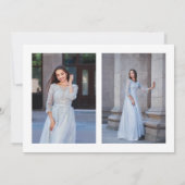 Elegante drie foto Quinceanera Floral dank u Kaart (Achterkant)