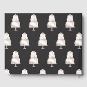 Elegante Drie Niveau Bruiloft Taart Monogram Gastenboek (Achterkant)