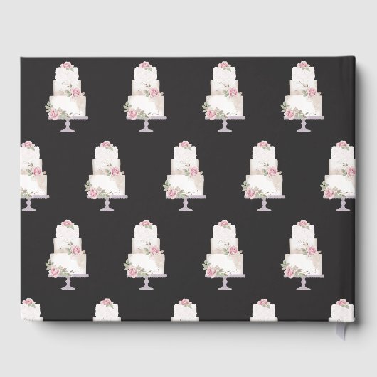 Elegante Drie Niveau Bruiloft Taart Monogram Gastenboek (Achterkant)