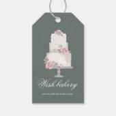 Elegante drie-tier cake Monogram Bakkerij Cadeaulabel (Voorkant)