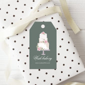 Elegante drie-tier cake Monogram Bakkerij Cadeaulabel