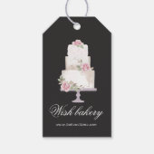 Elegante drie-tier cake Monogram Bakkerij Cadeaulabel (Voorkant)