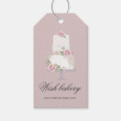 Elegante drie-tier cake Monogram Bakkerij Cadeaulabel (Voorkant)