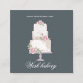 Elegante drie tier taart bakkerij plein vierkante visitekaartje (Voorkant)