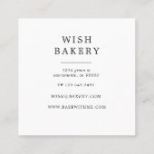 Elegante drie tier taart bakkerij plein vierkante visitekaartje (Achterkant)