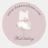 Elegante drie tier taart bakkerij product Sticker (Voorkant)