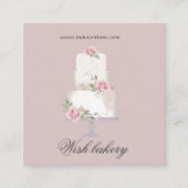 Elegante drie-tier taart bakkerij vierkante visitekaartje (Voorkant)