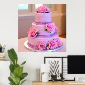 Elegante drielaagse bruidstaart poster (Thuiskantoor)